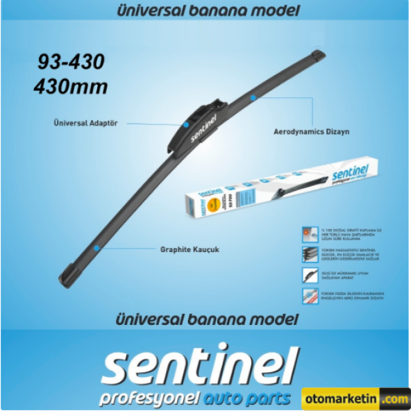 Sentinel 43 cm Universal Muz Silecek
