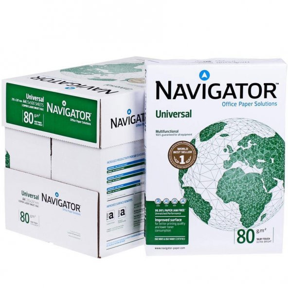 Navigator A4 Fotokopi Kağıdı 80Gr 1 Koli 5 Paket (2500 Sayfa)