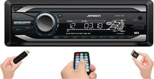 JAMESON JS-8110-GERÇEK 4X50W KAFA ÇIKMALI-USB-MP3-FM-KARTLI-RADYOLU OTO TEYP