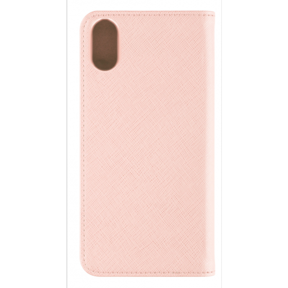 LA VIE iPhone X/XS Fashion Folio Gizli Mıknatıslı Kapaklı Kılıf Pembe - 4