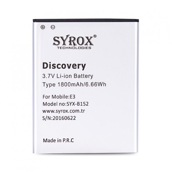 Syrox General Mobile Discovery E3 Batarya 1800 mAh B152