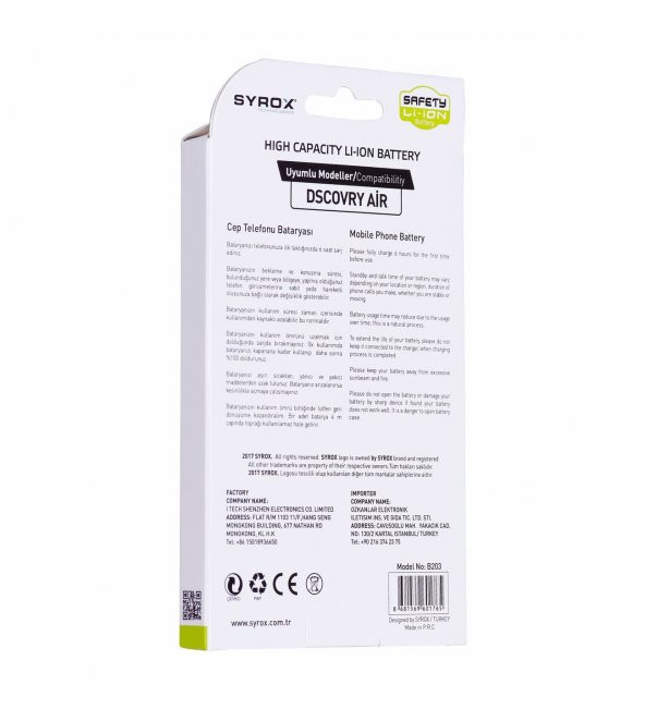 Syrox General Mobile Discovery Air Batarya 2050 mAh B203 - 3