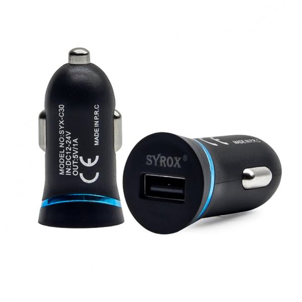 Syrox C30 Araç Şarj Aleti iPhone Lightning Kablo Set 1.0A Siyah - 4