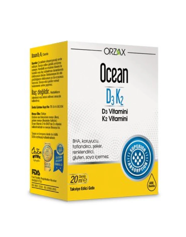 Ocean D3K2 Vitamin 20 ml Damla