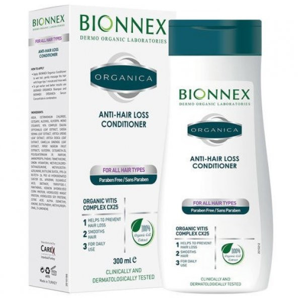 Bionnex Organica Saç Dökülmesi Karşıtı Saç Kremi-Tüm Saç Tipleri İçin 300 ml