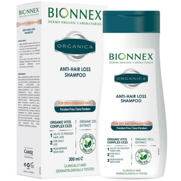 Bionnex Organica Saç Dökülmesi Karşıtı Şampuan- Kuru ve Yıpranmış Saçlar İçin 300 ml