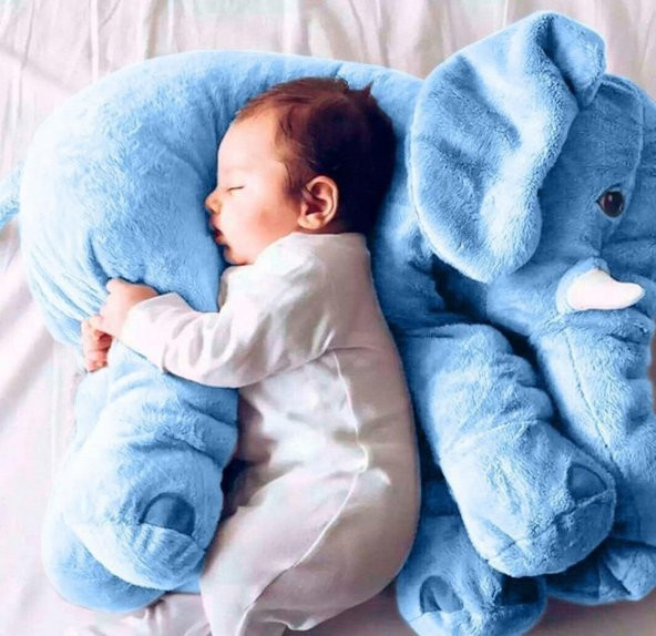 Uyku Arkadaşım Fil Bebek Oyuncak Mavi İlk Oyun Arkadaşım İster Yastık