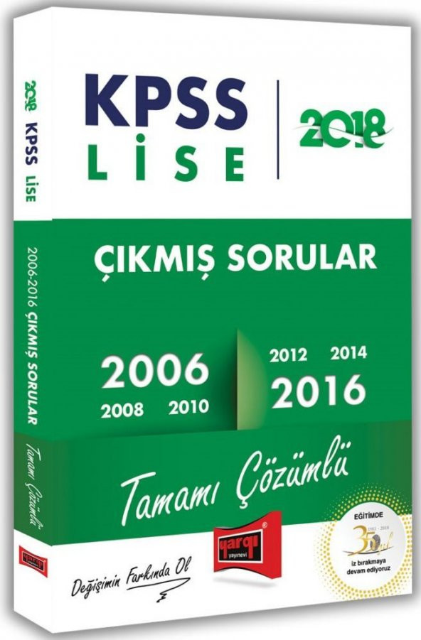 Yargı Yayınları 2018 KPSS Lise Tamamı Çözümlü 2006-2016 Çıkmış Sorular