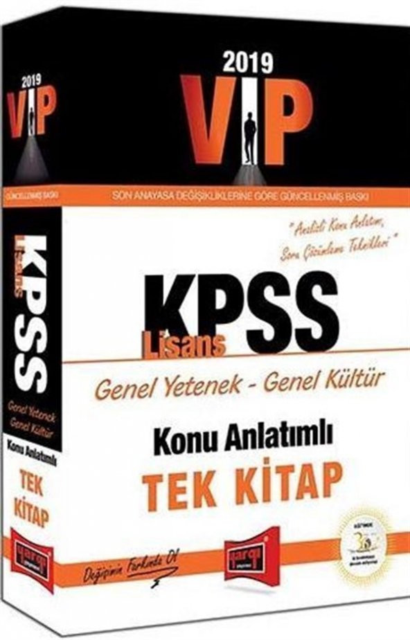 Yargı Yayınları 2019 KPSS VIP Genel Yetenek Genel Kültür Konu Anlatımlı Tek Kitap