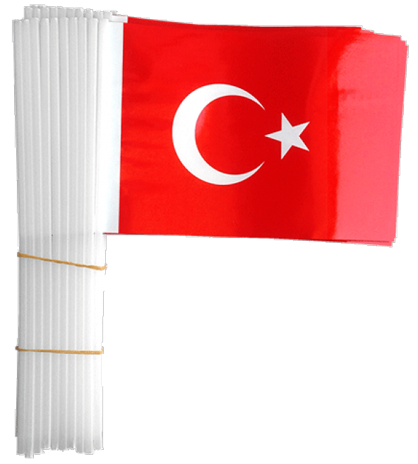 100 Adet Çubuklu Türk Bayrağı 23 Nisan 19 Mayıs 30 Ağustos Okul