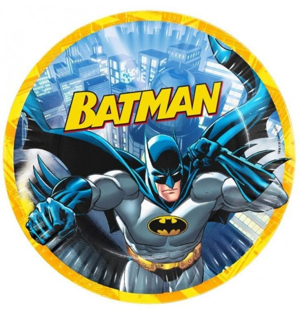 Batman 8li Tabak Doğum Günü Partisi Ucuz 23cm