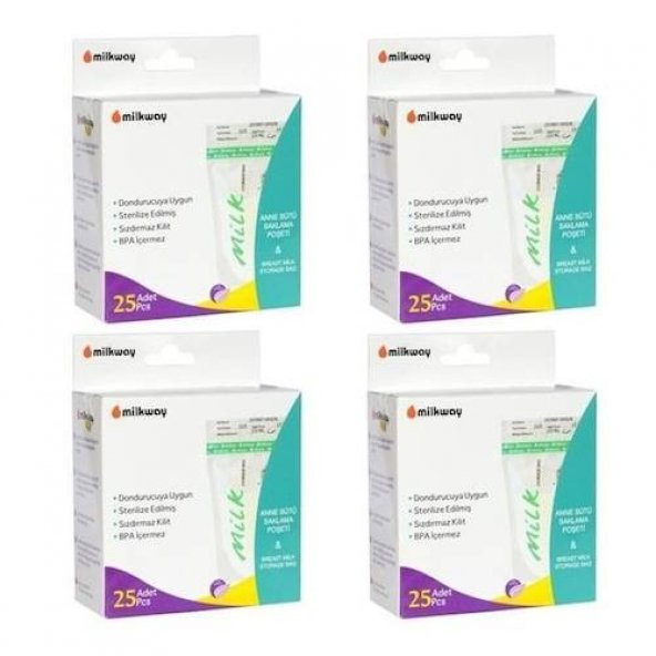 Milkway Süt Saklama Poşeti 4x25 Adet - 1