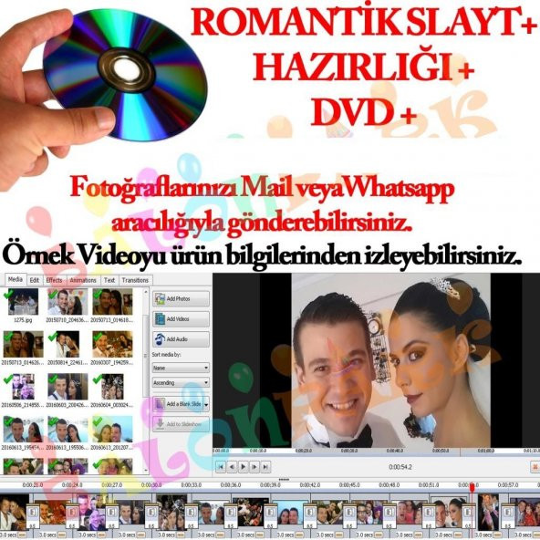 Değişik Romantik Sürpriz Video Slayt DVD+ Hazırlık Süpriz Sevgili
