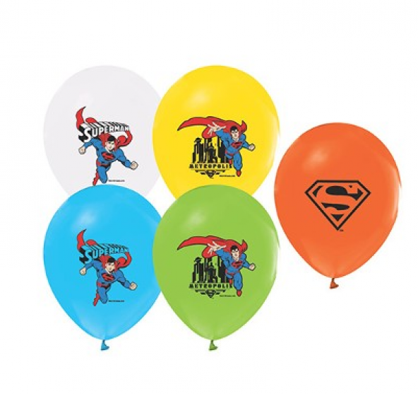 48 ADET SUPER MAN BASKILI KARIŞIK BALON Süper Men, Superman,