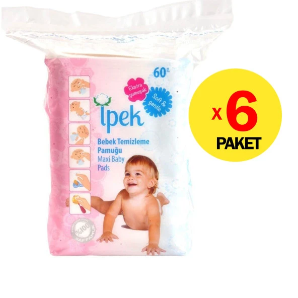 İpek Hidrofil Maxi Bebek Pedi 60 Adet - 6lı Paket
