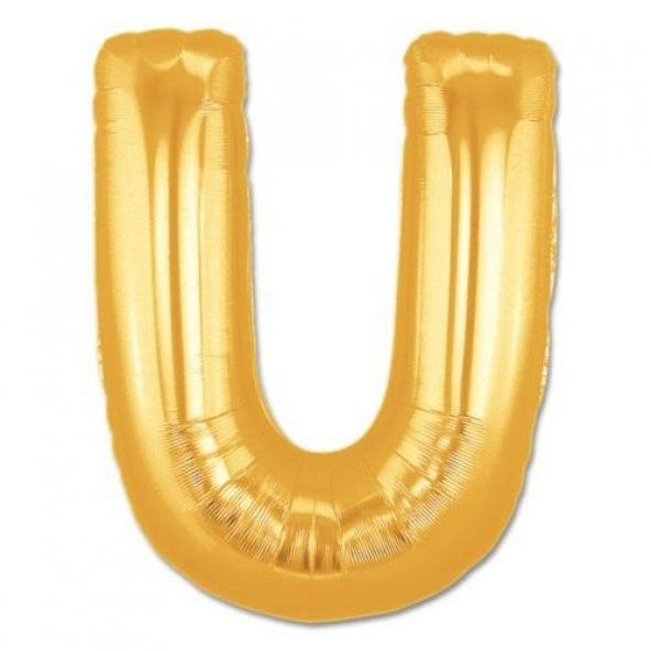 Harf Folyo Balon U Harfi Büyük Boy Balon Altın Sarısı /Dore 100CM