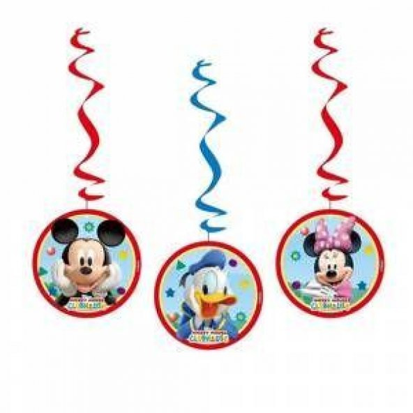mickey mouse 3lü yaylı set asma ip süs doğum günü