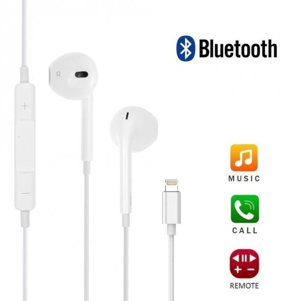 iPhone 7 Plus Mikrofonlu Kulaklık Lightning Bluetooth Girişli