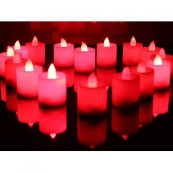 8 Adet Kırmızı Işıklı Pilli Ledli Mum - 2