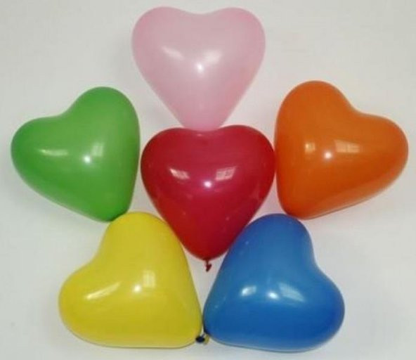 16 Adet Rengarenk Kalp Balon, Sevgiliye Arkadaşa Doğum Günü Parti