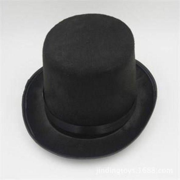 18 cm Uzunluğunda Michael Jackson Tarzı Siyah Sihirbaz Şapka