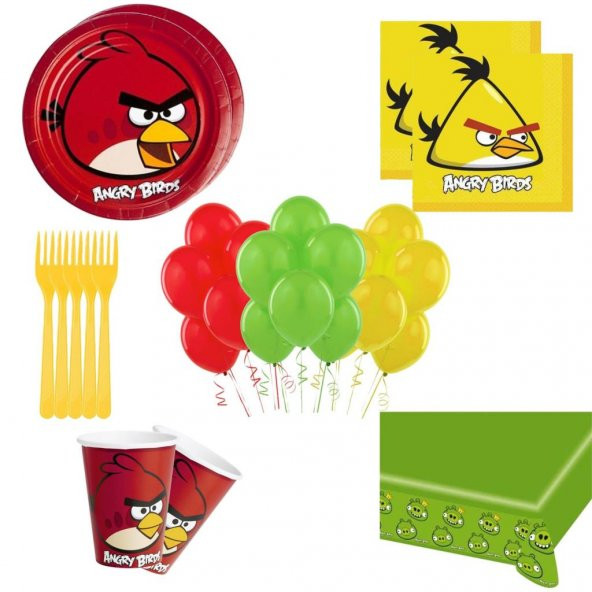 24 Kişilik Angry Birds Doğum Günü Seti, Parti Malzemeleri Paketi