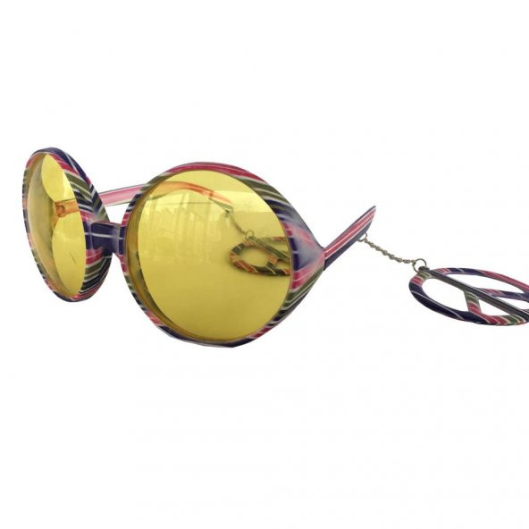 1 Adet Renkli Küpeli Büyük Gözlük Çılgın Doğum Günü Parti Gözlüğü