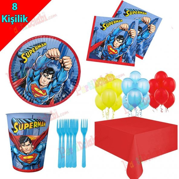 8 Kişilik Superman Temalı Doğum Günü Seti, Süpermen Konsepti
