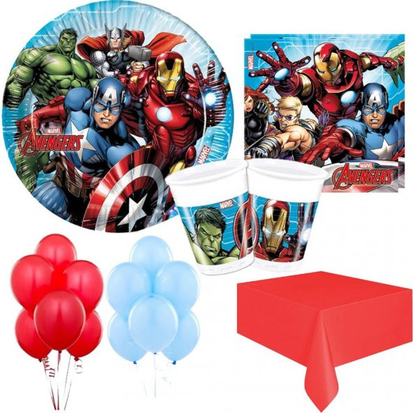 16 Kişilik Avengers Parti Seti Malzemeleri, Yenilmezler Paketi