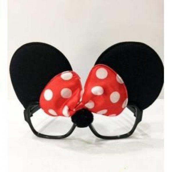1 Ad Minnie Mouse Gözlük, Kulaklı Fiyonk Doğum Günü Parti Gözlüğü