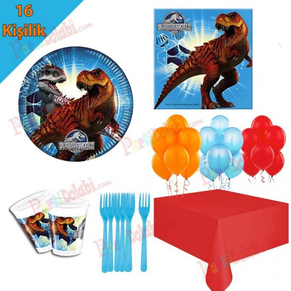 16 Kişilik Jurassic World(Park) Temalı Doğum Günü Partisi Dinazor - 2