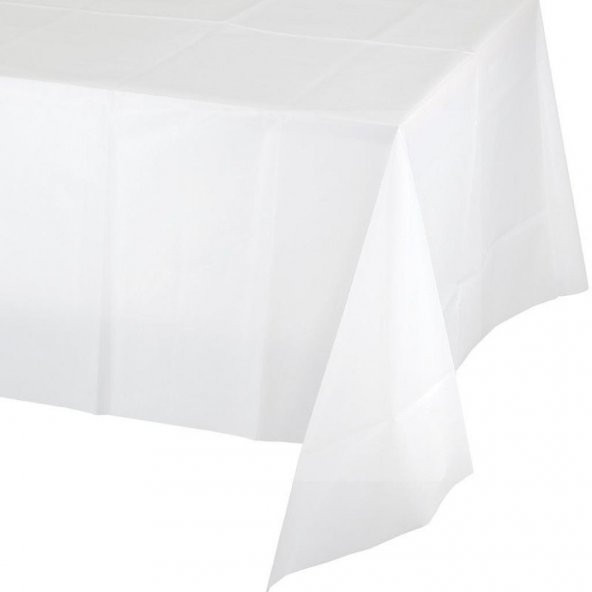 1 Adet Beyaz Düz Masa Örtüsü, 137x274 cm Doğum Günü Partisi Ucuz - 2