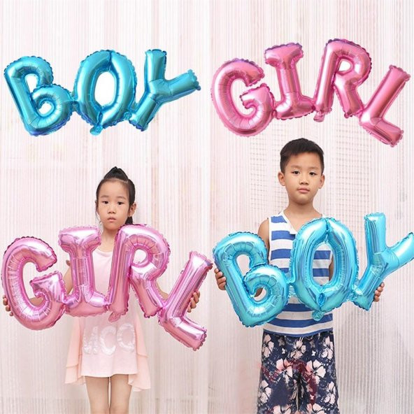 Pembe Girl Yazılı Folyo Balon, Kız Doğum Odası, Cinsiyet Partisi - 2