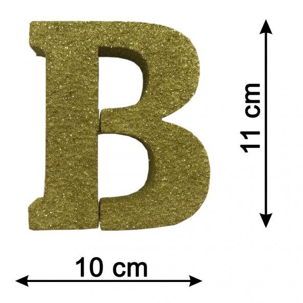 1 Ad 3D Gold Simli Strafor Köpük Harfler Kutu Yazı Rakam Süsleme - 5