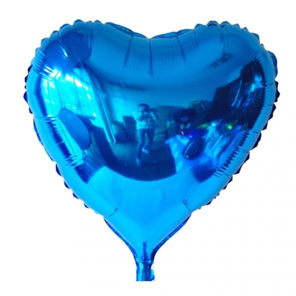 1 Adet 45 cm Koyu Mavi Kalp Şeklinde Folyo Balon, Helyumla Uçan