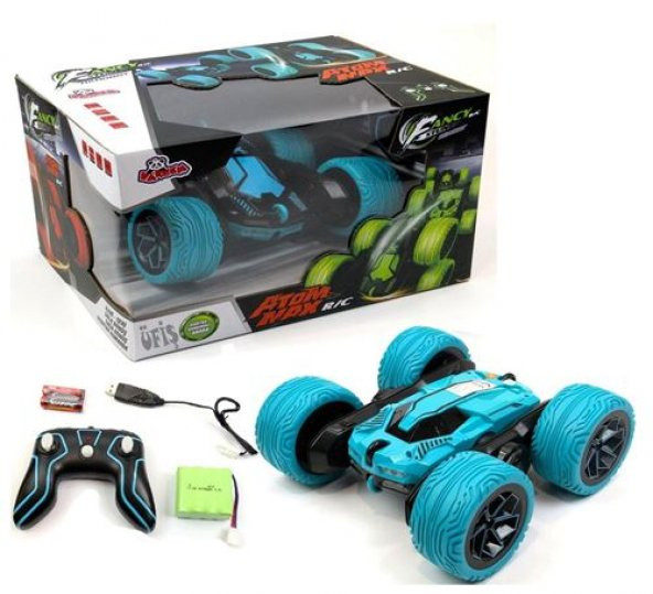 Uzaktan Kumandalı Araba  Full Fonksiyon 2.4Ghz 1:16 Şarjlı Atom Max Acrobat Araba Oyuncak Araba - 4