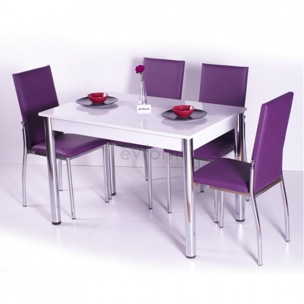 Desenli Renkli Mutfak Masası Takımı Sandalye Renkli