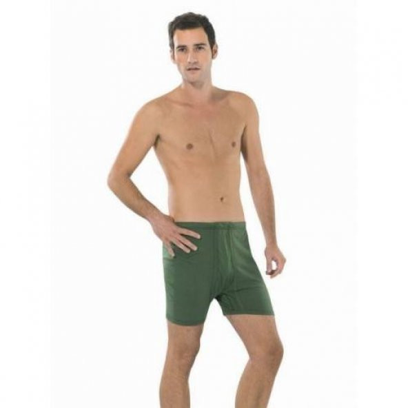2Li Paket Seher Erkek Penye Paçalı Külot Haki Yeşil Renk 100 Pamuk