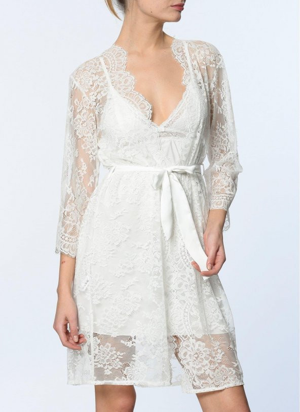 MİSS CLAİRE 91-066 DANTEL SABAHLIK - Resim 2