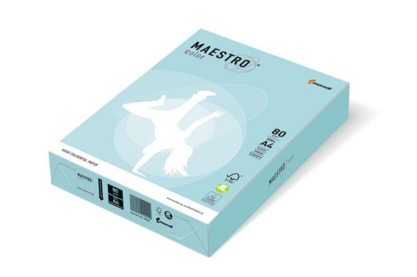 Maestro A4 Renkli Fotokopi Kağıdı Açık Mavi Mb30 80Gr 1 Koli 5 Paket