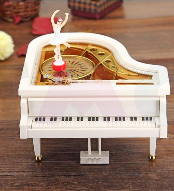 Piyano Tasarımlı Balerinli Müzik Kutusu