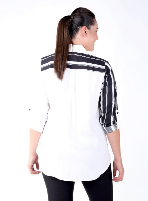 Büyük Beden Skylıne Gömlek Siyah Çizgili - 2