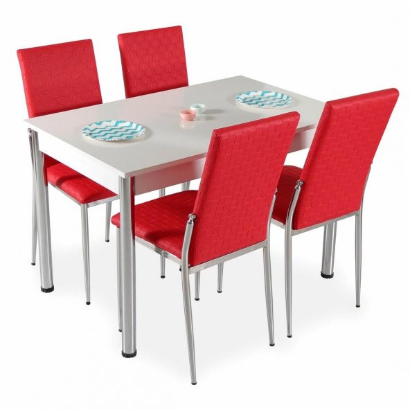 Desenli Renkli Mutfak Masası Takımı Sandalye Modeli