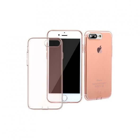Baseus(Tıpalı)Simple serisi Kılıf iPhone 7Plus /8 PLUS Şeffaf Rose Gold