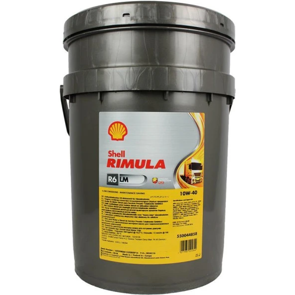 SHELL RİMULA R6 LM 10W40 - 20 LİTRE(E7/MB 228.51/MAN 3477)