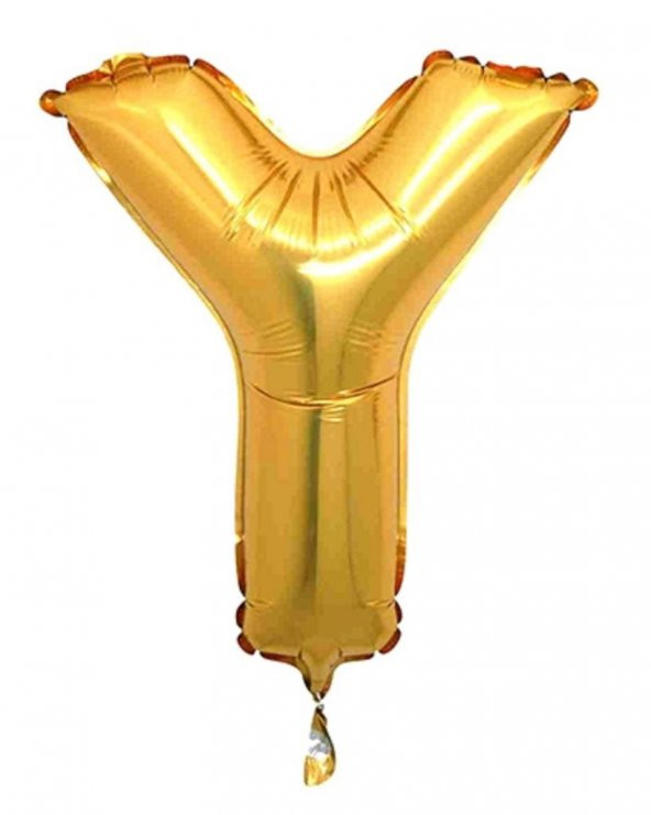 Harf Folyo Balon Y Harfi Büyük Boy Balon Altın Sarısı/Dore 100CM