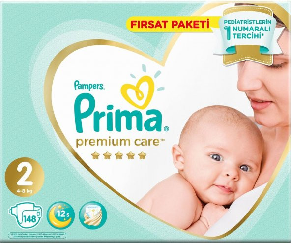 Prima Premium Care 2 Beden Mini 4-8 KG 148 Adet Fırsat Paketi