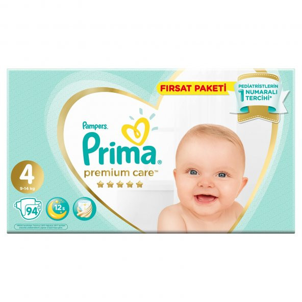 Prima Premium Care 4 Numara 94 Adet Bebek Bezi Avantajlı Paket (Ücretsiz Kargo)