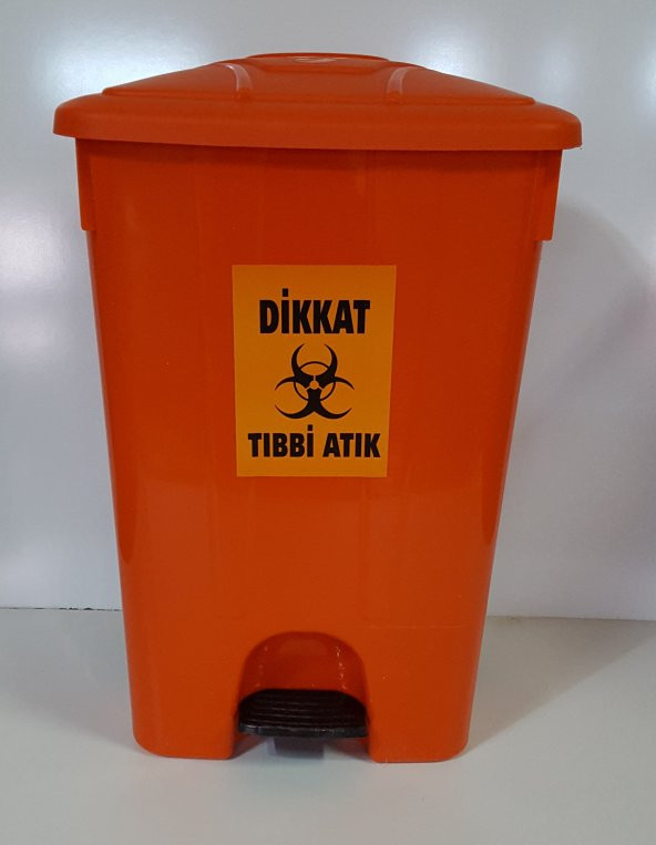 TIBBİ ATIK KOVASI 85 LT PEDALLI TEKERLEKLİ - 2