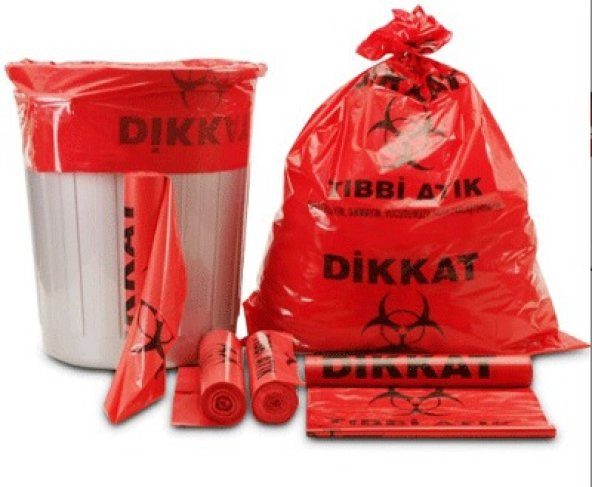 TIBBİ ATIK POŞETİ 55X60 ÜCRETSİZ KARGO 1 RULO 20 ADETTİR